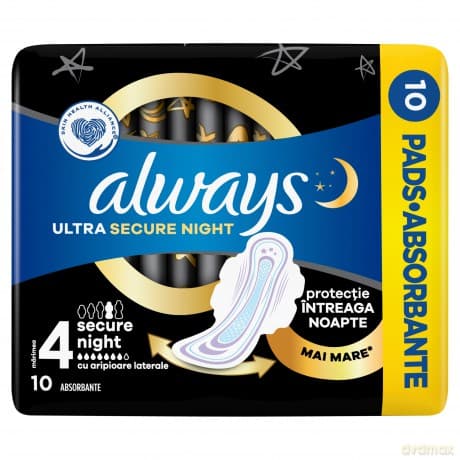 Ultra Secure Night S4 sanitary pads 10 pcs
