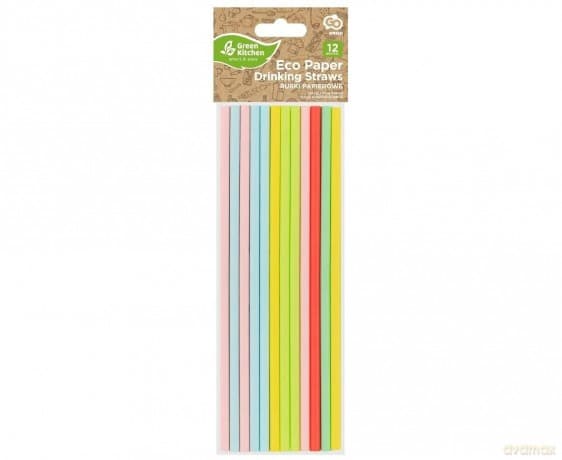 Rurki papierowe pastelowy mix 6x197mm 12szt