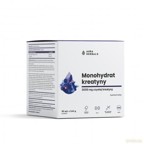AURA HERBALS Kreatyna monohydrat Suplement diety Saszetki 30 szt.