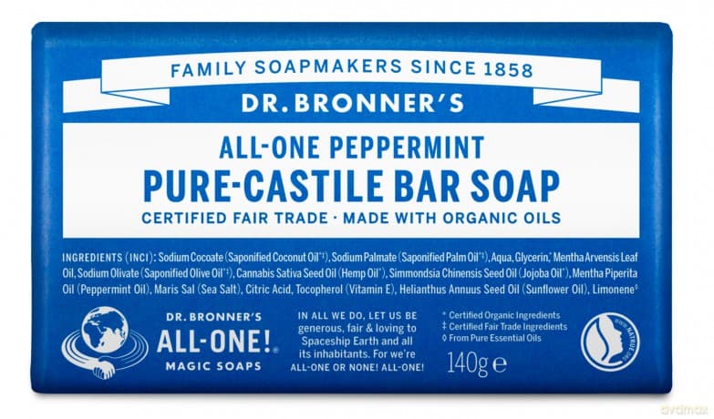 Dr. Bronner's - Bar Soap Peppermint 140 g