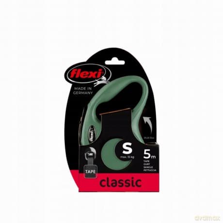 Flexi - Koppel New Classic - S - 5m Band - Olive - Max 15kg