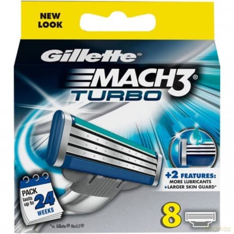 Gillette - Mach 3 Turbo Blades 8 Pcs