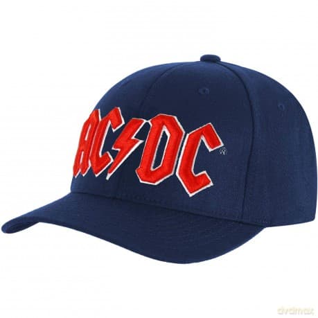 AC/DC: Men's Baseball Cap: Red Logo (Navy Blue)