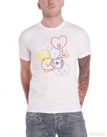 Bt21: BT21 Unisex T-Shirt: Faces (White) (XX-Large)