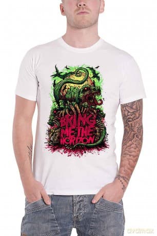 Bring Me The Horizon: Unisex T-Shirt: Dinosaur (White) (XX-Large)