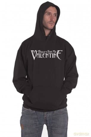 Bullet For My Valentine: Unisex Pullover Hoodie: Logo & Raven (Black) (Back Print) (Small)