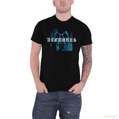 Deftones: Unisex T-Shirt: Static Skull (Black) (Back Print) (XX-Large)