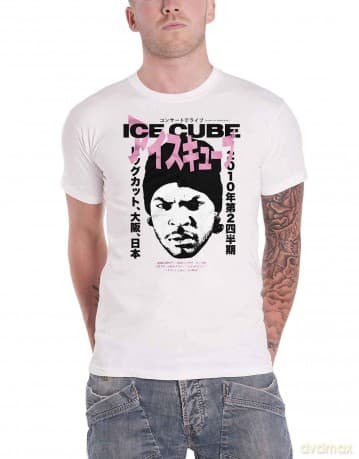 Ice Cube: Unisex T-Shirt: Beanie Kanji (White) (Back Print) (Large)