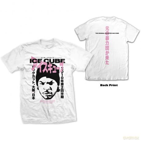 Ice Cube: Unisex T-Shirt: Beanie Kanji (White) (Back Print) (XX-Large)