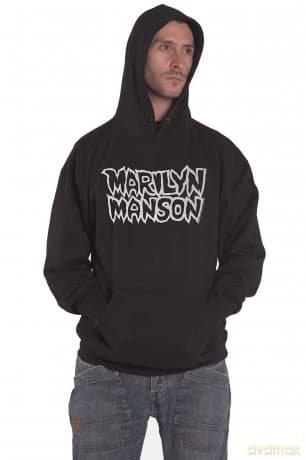 Marilyn Manson: Unisex Pullover Hoodie: Classic Logo (Black) (Small)