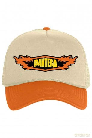 Pantera: Unisex Mesh Back Cap: Flames Logo (Orange & Sand)