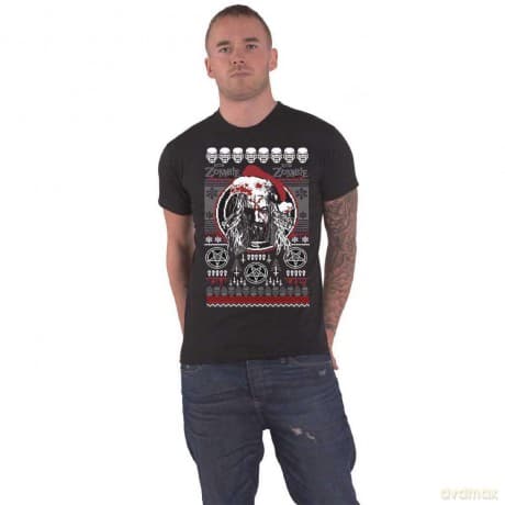 Rob Zombie: Unisex T-Shirt: Bloody Santa (Black) (Large)