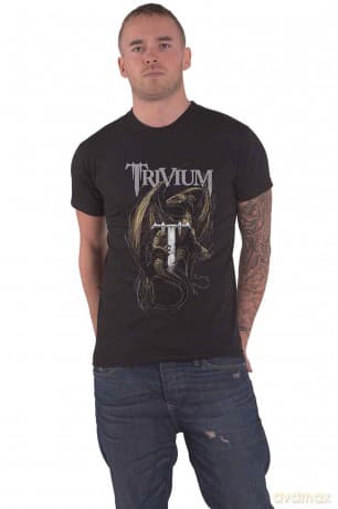 Trivium: Unisex T-Shirt: Perched Dragon (Black) (Back Print) (X-Large)