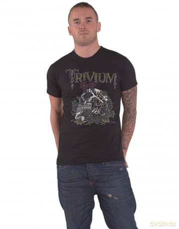 Trivium: Unisex T-Shirt: Skelly Flower (Black) (Large)