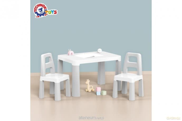Stół dziecięcy biały z dwoma krzesełkami