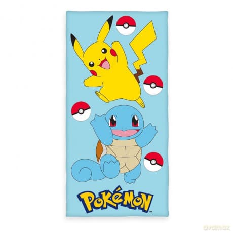 Pokemon Velour Pikachu & Squirtle 75 x 150 cm