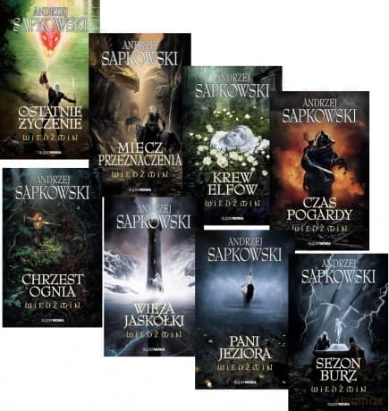 Wiedźmin Komplet tomy 1-8 Andrzej Sapkowski Pakiet