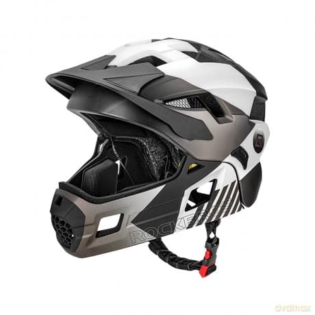 Kask rowerowy Rockbros TS-61 10110061006 dziecięcy z odpinaną szczęką rozmiar M (54-57) - szary