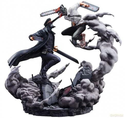 Chainsaw Man Statue Super Situation Figure Chainsaw Man vs. Samurai Sword 26 cm