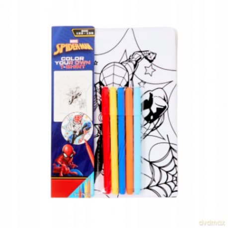 Spiderman Pokoloruj swój własny T-Shirt Rozmiar 98-104