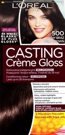 LOreal Casting Creme Gloss Szampon koloryzujący Gama Czekolada i Brązy 500 Jasny Brąz