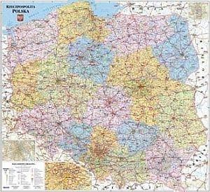 Mapa ścienna Polska 1:750 000 kodowa