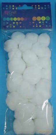 Pompony akrylowe białe