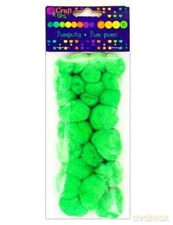 Pompony akrylowe mix Zielone