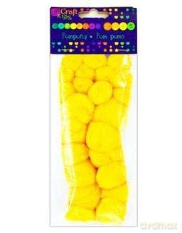 Pompony akrylowe mix Żółte