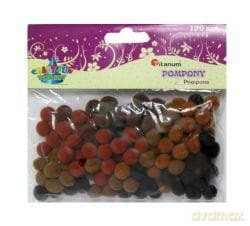 Pompony dekoracyjne 10mm brązowe mix