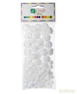 Pompony dekoracyjne białe mix