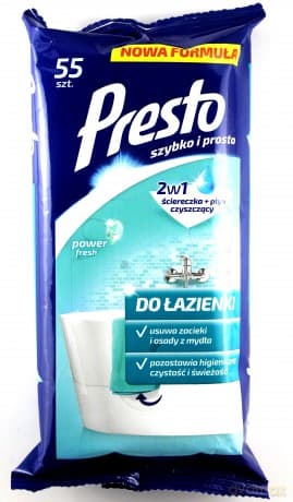 Presto Uniwersalne ściereczki czyszczące do łazienki 1 op. - 55 szt.