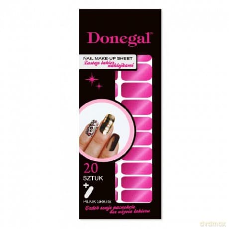 Donegal Naklejki na paznokcie z pilnikiem metal róż