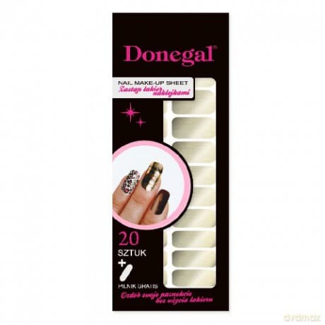 Donegal Naklejki na paznokcie z pilnikiem metal złoto