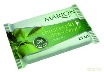 Marion Chusteczki odświeżające Green Tea o zapachu zielonej herbaty - 15 szt.