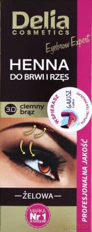 Delia Cosmetics Henna do brwi żelowa 3.0 ciemno brązowa