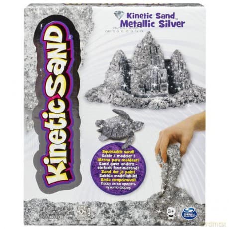 KINETIC SAND Metaliczny piasek, srebrny