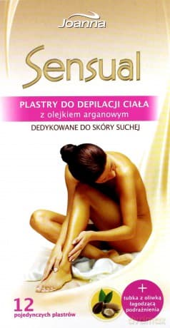 Joanna Sensual Plastry do depilacji ciała Argan 1op.(12szt)