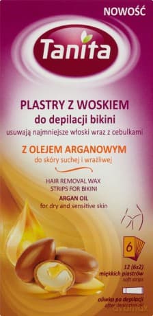 Tanita Plastry Z Woskiem Do Depilacji Bikini Z Olejem Arganowym 1 Op-12szt