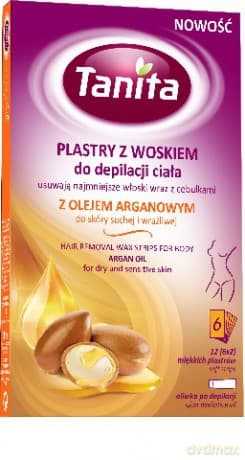 Tanita Plastry Z Woskiem Do Depilacji Ciała Z Olejem Arganowym 1 Op.-12szt