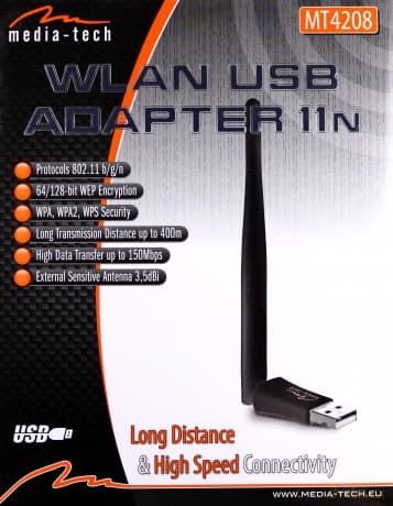 Karta Sieciowa Mt4208 WiFi USB 150Mbps Antena 3,5