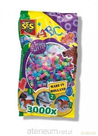 Koraliki do prasowanek - neonowy MIX kolorów z brokatem