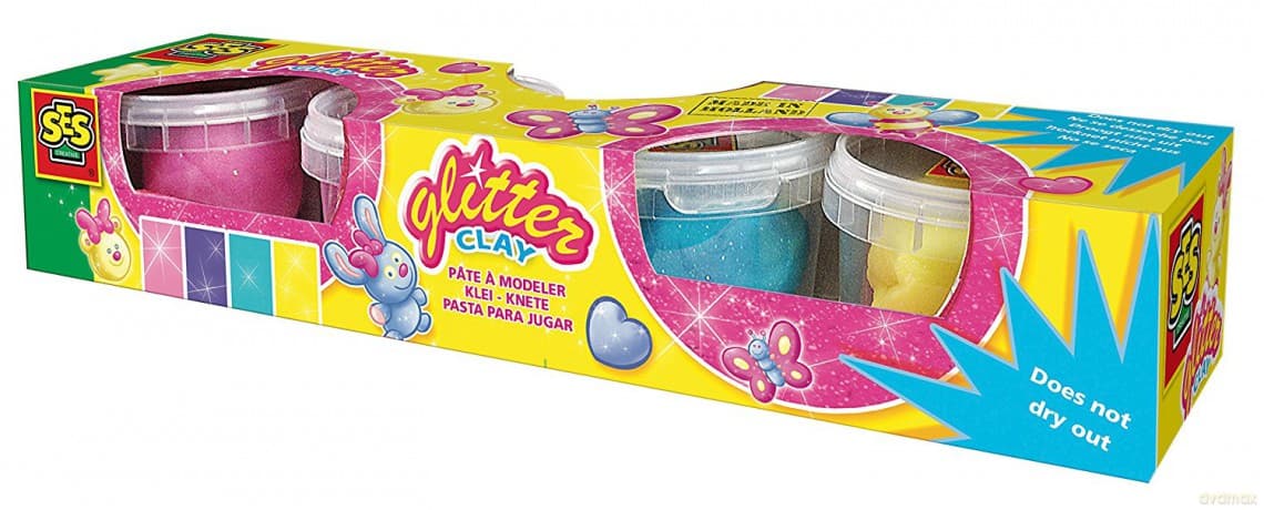 Zestaw ciastolin - 4 brokatowe kolory