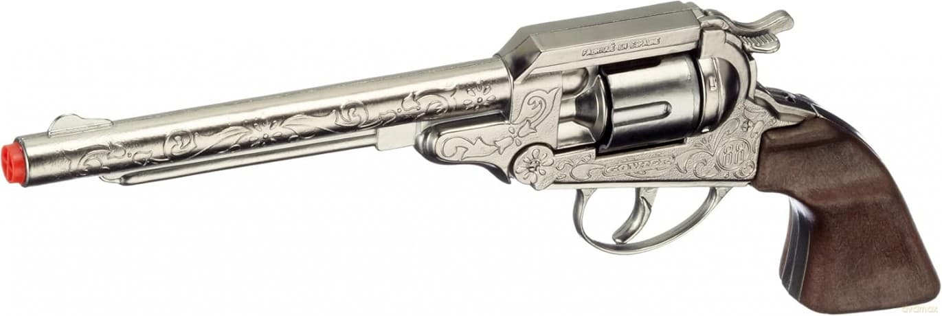 Rewolwer kowbojski metalowy 8 naboi