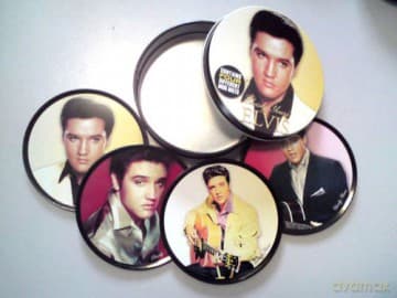 Elvis Presley: Set Of Four Faces Metal Zestaw podstawek
