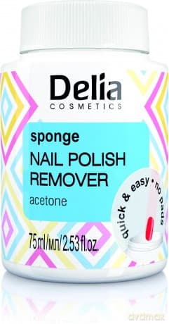 Delia Cosmetics Zmywacz do paznokci z gąbką acetonowy 75 ml