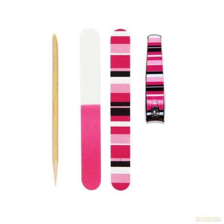 Donegal Komplet kieszonkowy do manicure w etui róż (2417)