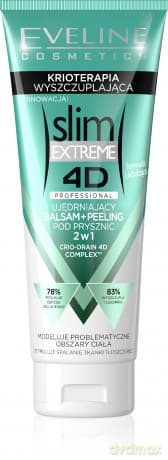 Eveline 4D slim Extreme Krioterapia Balsam - peeling 2w1 pod prysznic wyszczuplający 250 ml