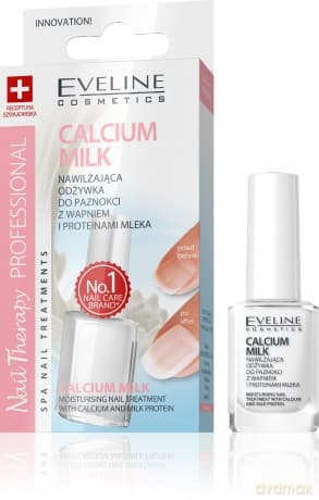 Eveline Nail Therapy Lakier odżywka Calcium Milk nawilżająca 12ml