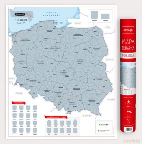 Polska mapa zdrapka 1:1 500 000